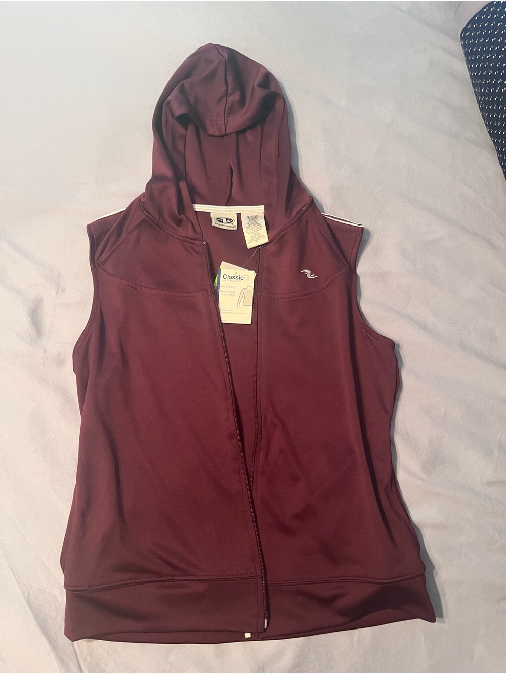 Classic Sleeveless Hooded Vest - Maroon